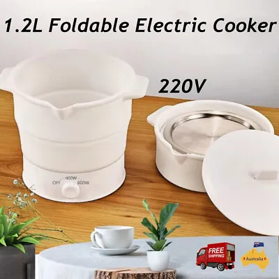 Foldable Electrical Cooker Travel Pot Camping Office Hotel Noodle Porridge Soup • $26.24