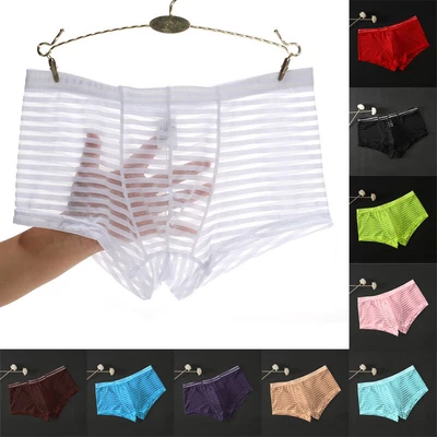 £3.59 • Buy See Through Mens Mesh Boxers Underwear Trunks Pouch Swimwear Shorts ..