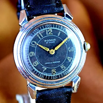 Soviet Automatic Watch Rodina Poljot 22 Jewels 1MChZ 1950s USSR Kirovskie Watch • $125