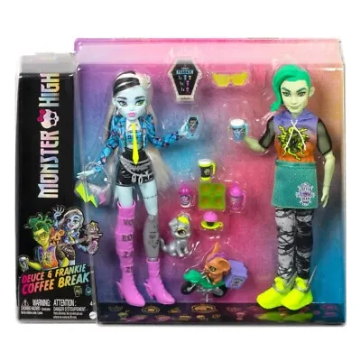Monster High Coffee Break Frankie Stein & Deuce Gorgon Doll Playset 2 Dolls • $37