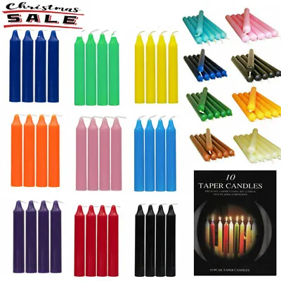 Colourful Dinner Candles Long Run Line Light Candle  Pack Of 2 5 10 20 50 100 • £3.99