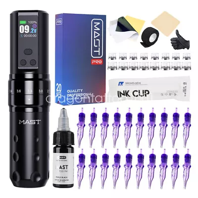 Dragonhawk Mast Tattoo Kit Pen Rotary Machine Wireless Battery Stroke 2.4-4.2 • $159.99