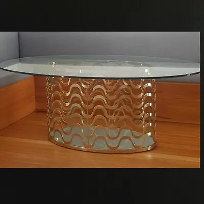 $1800 • Buy Designer 6 Seater Dining Table, Caracole USA, Metallic, Modernist, Glass Topped.