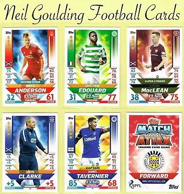 Topps SPFL MATCH ATTAX 2018-19 ☆ SCOTTISH PREMIER LEAGUE ☆ Cards #1 To #216 • £0.99