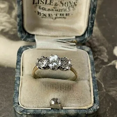 £88 • Buy 2Ct Round Cut D/VVS1 Diamond Vintage 3 Stone Engagement Ring 14K White Gold Over