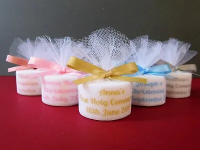 Personalised Christening Baptism Holy Communion Tealight Candle Favours Set 10 • £8.50