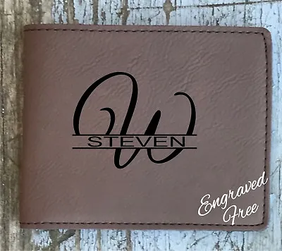 Personalized Mens Wallet Engraved Gift Bifold Wallet As Shown Valentine Gift • $21