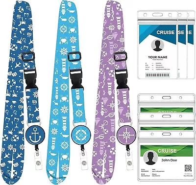 3 Pack Retractable Cruise Lanyard Adjustable Cruise Ship Lanyard With Id Badge  • $18.59