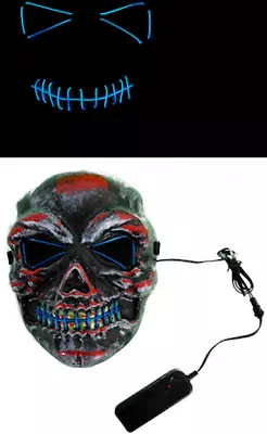 The Purge Skull Mask Glow In Dark Light Up Halloween Costume Mask • $38.99