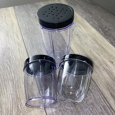 Magic Bullet Blender Set Of 3 Clear Cups With Lids • $29.99