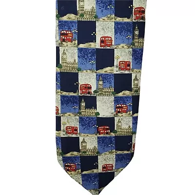 St. Michael MARKS & SPENCER 100% Silk Tie Double Decker Buss Big Ben England  • $11.95