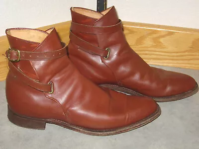 Vintage 60's Era Womens Chestnut Brown Bohemian Buckle Ankle Boots Booties Sz 9 • $9