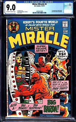 Mister Miracle #4 (1971) CGC 9.0 -- O/w To W; 1st Big Barda; Mark Gruenwald Lttr • $258.99