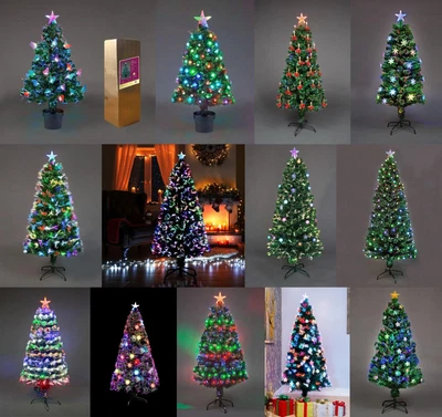 £98.89 • Buy LED Fibre Optic Christmas Tree Multicolour Lights Pre Lit Xmas Home Decorations