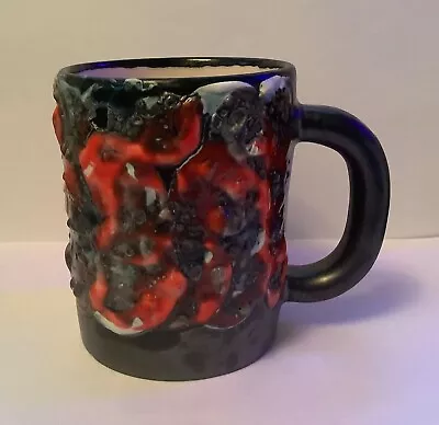 Vintage Red Fat Lava Mid 20th Century Mug 1960/70's Studio Pottery Very Rare • £14.99