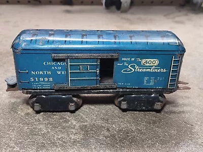 Vintage Marx Pre-War O-Gauge Tin Blue Chicago & North Western #51998 Box Car • $25