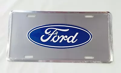 Ford Blue Oval Front Rear Bumper License Plate Sign Metal Embossed • $17.99