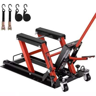 Heavy Duty Motorcycle Lift Jack 1500lbs Steel Hydraulic ATV Hoist Stand Table • $119.99