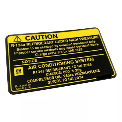$39 • Buy Genuine Holden Decal Engine Bay Air Conditioner Refrigerant For VT VX VY Calais 