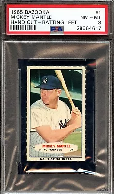 1965 Bazooka #1 Mickey Mantle PSA 8 Super Tough Card! HOF New York Yankees 4617 • $3999.95