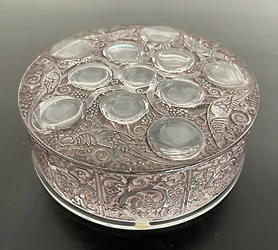 Lalique France Roger Design Powder Box Colored Glass Signed Mint • $550