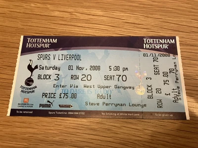 £3.99 • Buy Spurs V Liverpool 2009 Premier League Unsed Ticket Mint Sale Look
