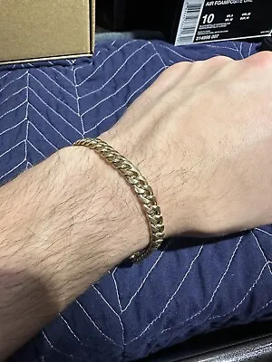 Men's Ladies 10K Solid Cuban Gold Bracelet • $700