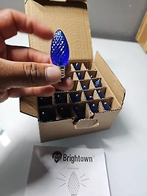 Brightown C7 Led Bulb Christmas Light Bulb 25pcs Blue    BRAND NEW   • $10