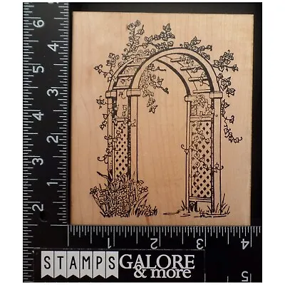 Northwoods Rubber Stamps GARDEN ARCHED ARBOR CLIMBING ROSES FLOWERS #1489 • $7.19