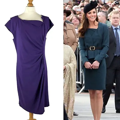 £99.95 • Buy LK Bennett Purple Davina Wiggle Dress Pencil Size 18 Worn By Kate Middleton BNWT