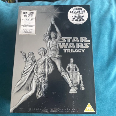 £2.99 • Buy Star Wars - The Original Trilogy (DVD, 4-Disc Set, Box Set) + Sealed Postcards