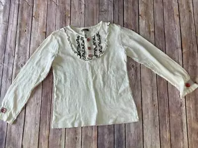 Matilda Jane Size 12 You & Me Marie Top Bib Ivory 1/2 B19 • $19.99