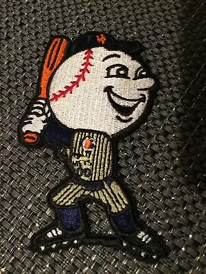 NEW YORK METS  MR. MET Embroidered Vintage Iron On  Patch 4” X 2” • $6.95