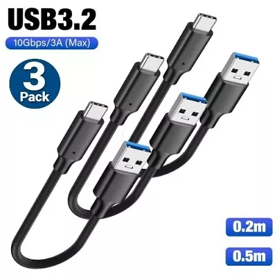 3Pack - USB 3.2 Type C Cable 10Gbps Data 60W Fast Charging Cable Short 50cm/20cm • $22.99