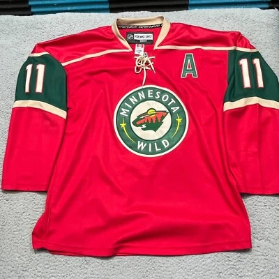 $135.99 • Buy Minnesota Wild Jersey Zach Parise Mens 54 Reebok Edge Hockey Red Fight Strap