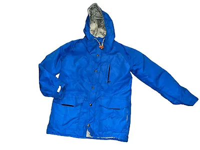 Columbia Vintage GORE -TEX Blue Hooded Field Coat Size Small Parka Jacket • $50