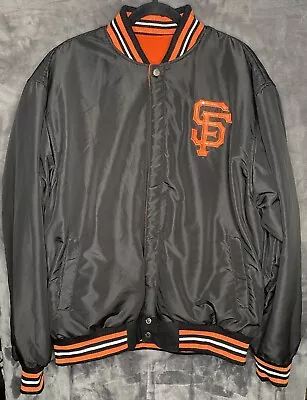 San Francisco Giants Reversable Jacket Men's XL Black Orange Wool JH Design VTG • $65