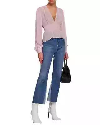 $324.57 • Buy NWT 100% AUTH Alexa Chung Pink Chiffon Smock Blouse SZ IT 42 $415