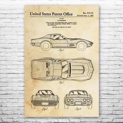 Mako Shark II Muscle Car Patent Poster Print 12 SIZES Garage Wall Art • $19.95