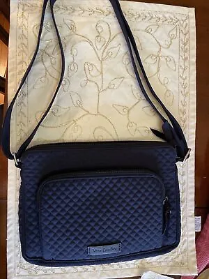 Vera Bradley Little Hipster Denim Crossbody Bag Classic Navy Blue Adjustable • $20