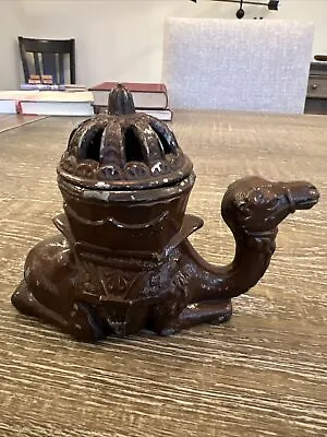 1930's Vantines Art Deco Metal 1204 Camel Incense Burner Brown • $65.99