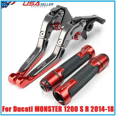 For Ducati MONSTER 1200 S R 2014-18 Motorcycle Brake Clutch Levers Handle Grips • $51.29