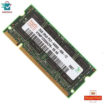 £12.59 • Buy Hynix 2GB PC2-6400S 2RX8 DDR2-800MHz 200PIN SODIMM Laptop Memory RAM