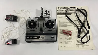 Futaba FP-T4NBF Conquest FM Radio Transmitter Ch. 44 W/ 2 Receivers UNTESTED/AS • $40.99