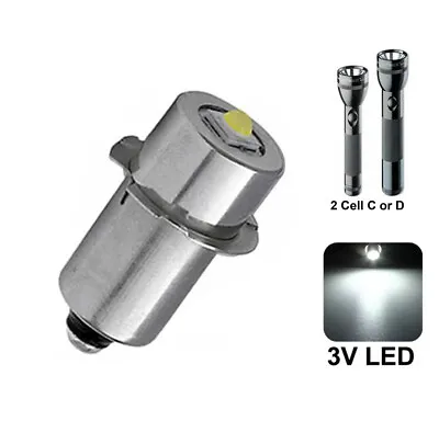 For Maglite 2 Cell C/D  Flashlight Lantern Torch3V LED Replacement Upgrade Bulb • £7.79