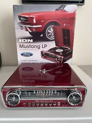 ION Mustang LP 4-in-1 Turntable Vinyl Record Player/Radio/Aux/USB Red • $174.99