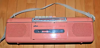 Vintage Unitech AM/FM Radio Cassette Deck Stereo Mini Boom Box Model CX-208 Pink • $43.90