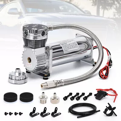 $142.90 • Buy 3/8 NPT 200Psi 480c Single Control Air Bag Suspension Compressor Pump Ride Kit