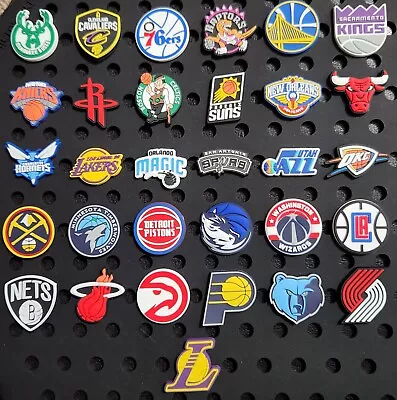 1 X NBA BASKETBALL LOGO CROC JIBBITZ SHOE CHARMS PARTY FAVOR CAKE DECORATION • $2