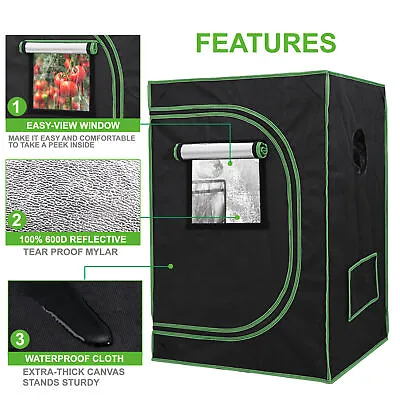 Hydroponic Grow Tent  Reflective Mylar 100% Non Toxic Indoor Room With Window • $49.58